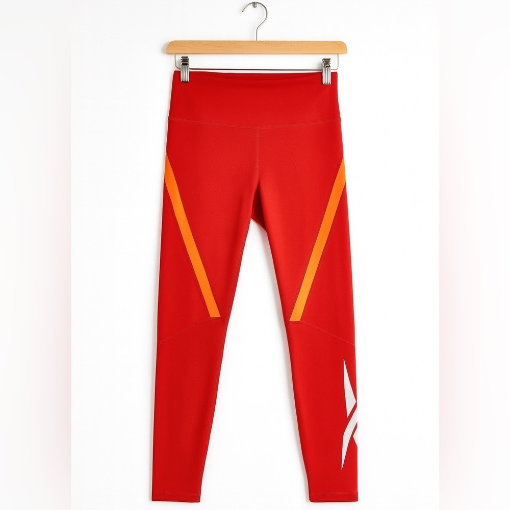 Reebok Women's Size Small Orange Leggings Running Yoga Outdoors Activewear.